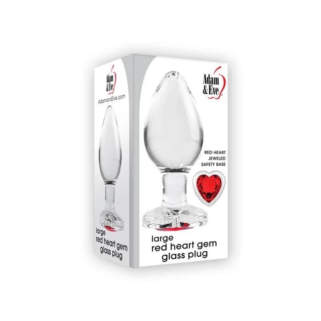 (d)adam & Eve Red Heart Gem Gl Plug Large - Image 1