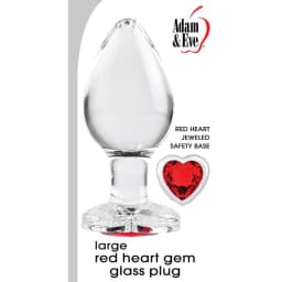(d)adam & Eve Red Heart Gem Gl Plug Large - Image 2