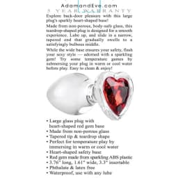 (d)adam & Eve Red Heart Gem Gl Plug Large - Image 3