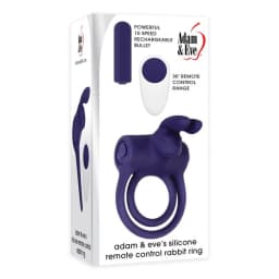 Adam & Eve Silicone Remote Rabbit Ring, image 1