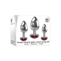 Adam & Eve Three Hearts Gem Anal Plug Set, image 1