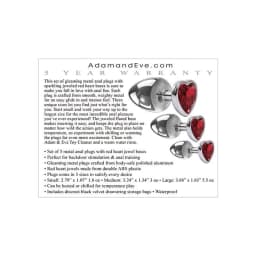 Adam & Eve Three Hearts Gem Anal Plug Set, image 2