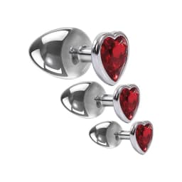 Adam & Eve Three Hearts Gem Anal Plug Set, image 3