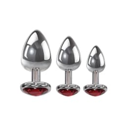 Adam & Eve Three Hearts Gem Anal Plug Set, image 4