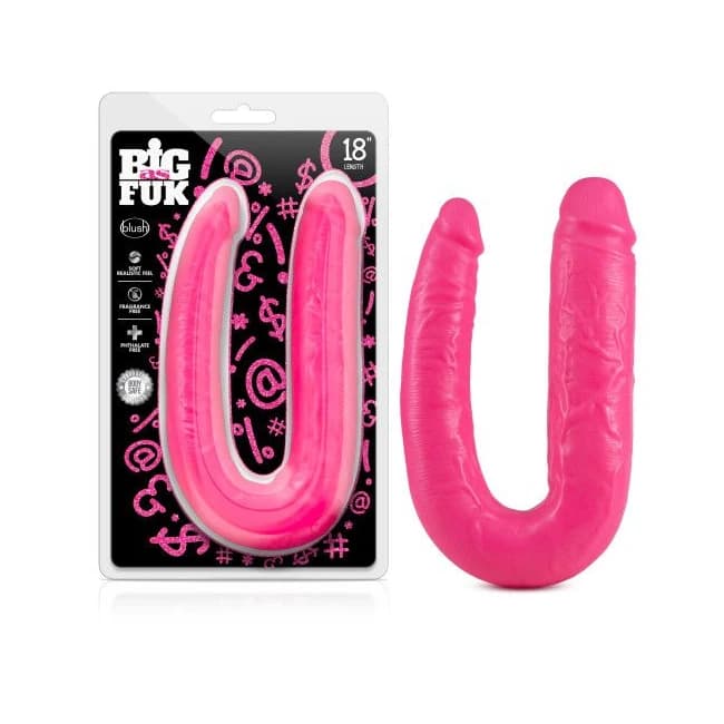 (D)BIG AS FUK 18IN DOUBLE HEAD COCK PINK  - Image 1