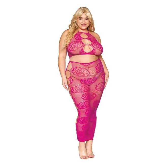 Bralette & Long Skirt Set Pattern Beet, image 1