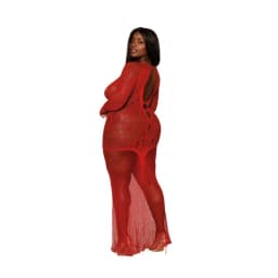 (D)FLORAL LACE BODYSTOCKING GO RUBY Q/S  - Image 1