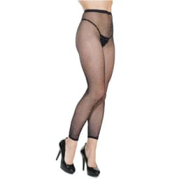 (d)footless Pantyhose W/ Rhinestones Black O/s - Image 1