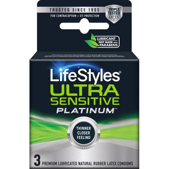 (D)LIFESTYLES ULTRA SENSITIVE PLATINUM 3PK  - Image 1