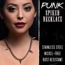 Master Series Punk Spiked Necklace Silver, image 2
