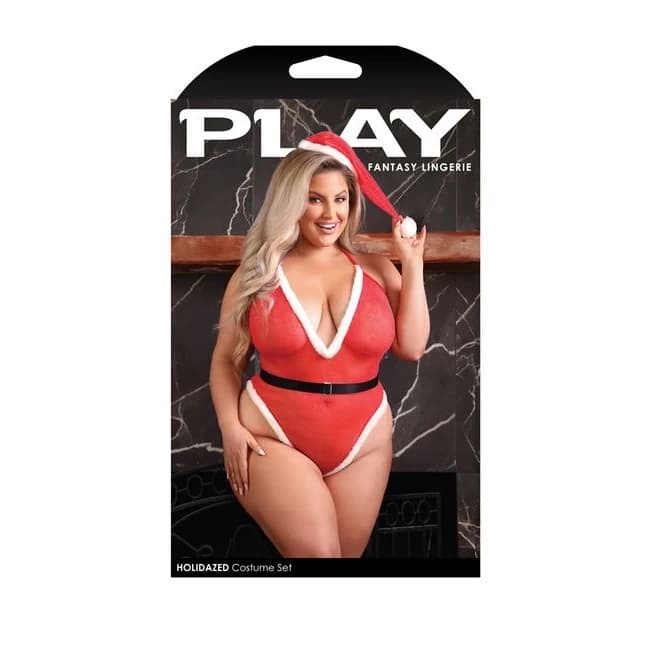(d)play Holiday Teddy & Hat 1x Red - Image 3