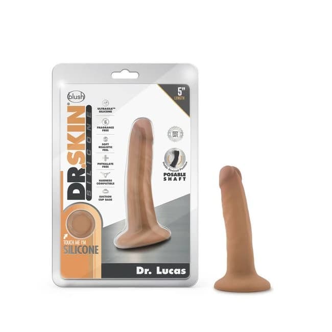 Dr Skin Silicone Dr Lucas 5in Dildo Mocha - Image 1
