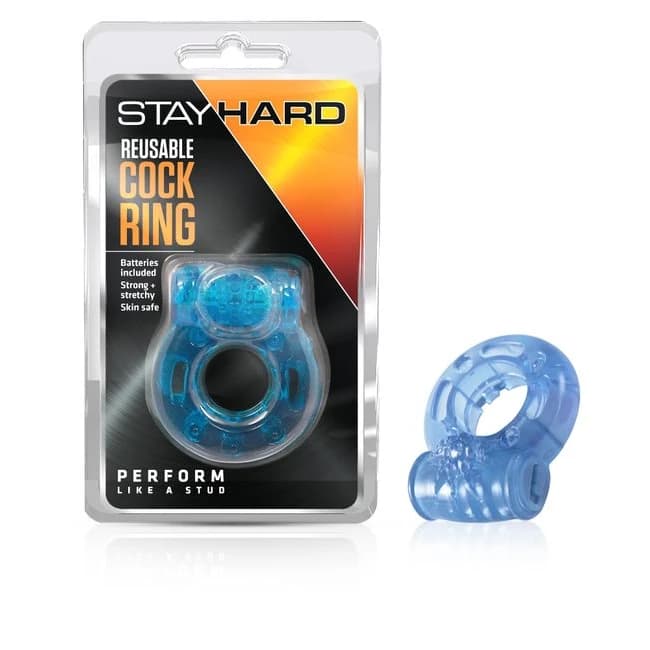 (d)reusable Vibrating Cockring Blue - Image 1