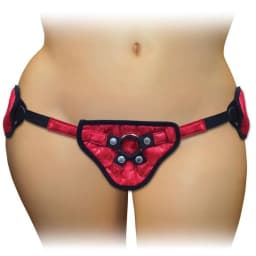 Ss Plus Size Red Satin Corsette Strap-on, image 2