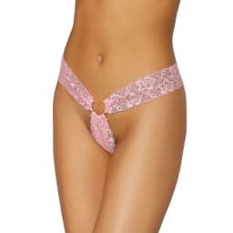 (d)stretch Lace Open Crotch Th Candy Pink O/s - Image 1