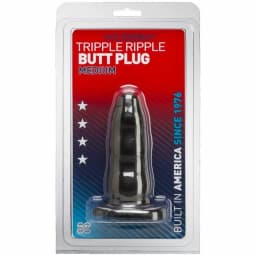 Triple Ripple Butt Plug Blk Med Cd, image 2
