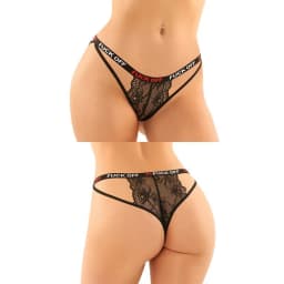 Vibes Fuck Off Panty & Thon 2pk Black L/XL, image 2