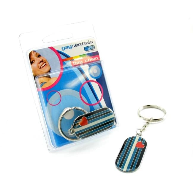 Enamel Key Chain Leather Flag - Image 1
