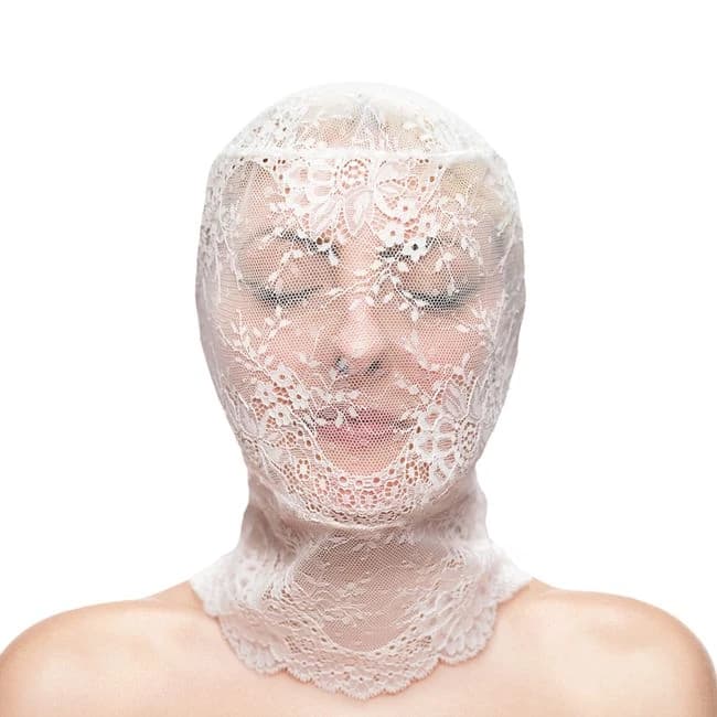 Fetish & Fantasy Lace Hood White - Image 1