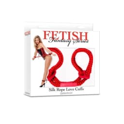 Fetish Fantasy Silk Rope Love Cuffs Red, image 1