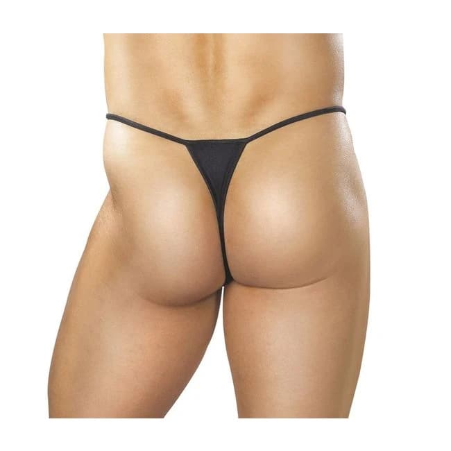 G-thong W/strap Rings Black L/xl - Image 1