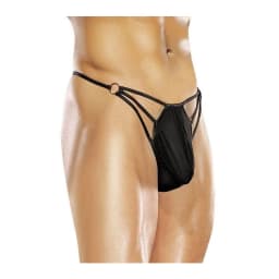G-thong W/strap Rings Black L/xl - Image 2