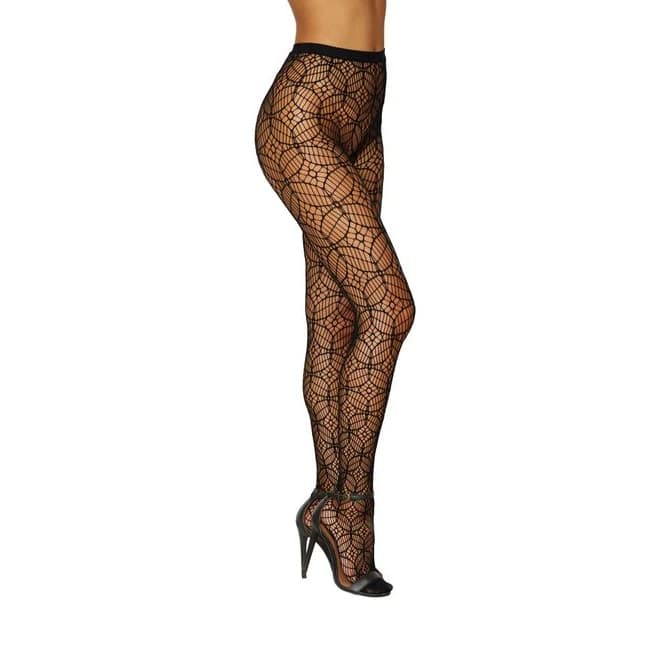 Geometric Design Pantyhose Black O/s - Image 1
