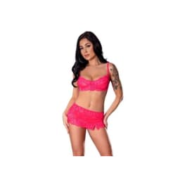 Get It Girl Bra Skirt & Thong Set Pink L/xl - Image 1