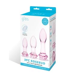 Glas 3pc Rosebud Butt Plug Set - Image 1