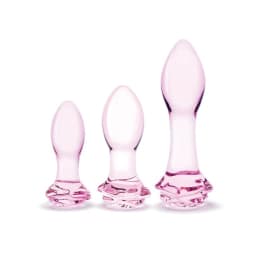 Glas 3pc Rosebud Butt Plug Set - Image 2