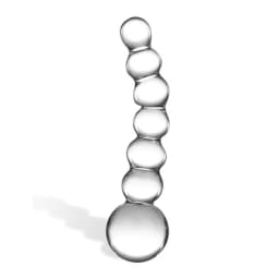 Glas 5 Curved Glass Beaded Dildo " - Image 2