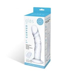 Glas 7 Curved Realistic Glass Dildo W Veins " - Image 1