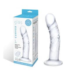 Glas 7 Curved Realistic Glass Dildo W Veins " - Image 2
