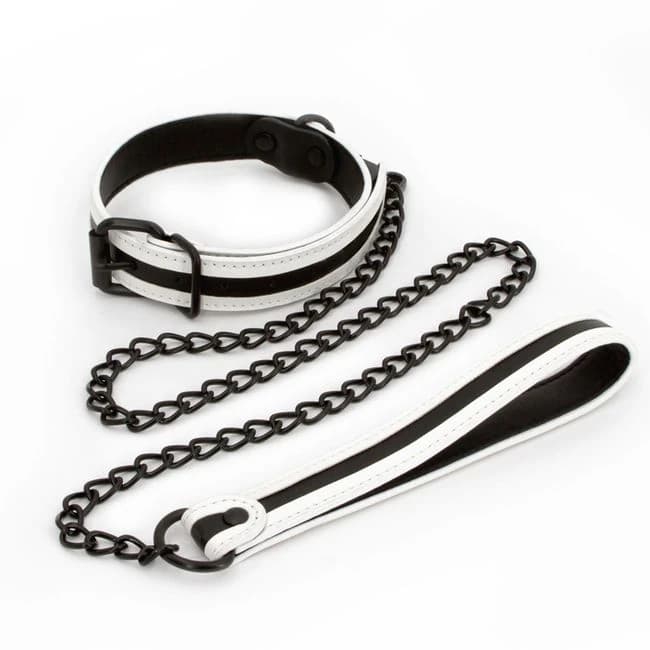 Glo Bondage Collar & Leash Green - Image 1
