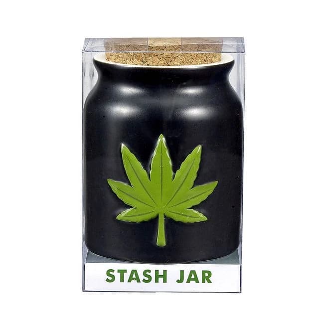 Green Leaf Stash Jar - Image 1