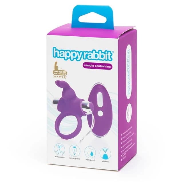 Happy Rabbit Remote Control Cock Ring Purple - Image 1