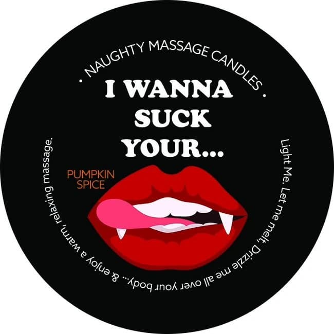 I Wanna Suck Pumpkin Spice Massage Candle - Image 1
