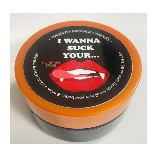I Wanna Suck Pumpkin Spice Massage Candle - Image 2