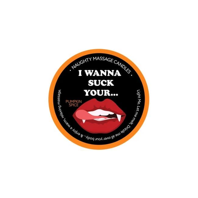 I Wanna Suck Pumpkin Spice Massage Candle - Image 3