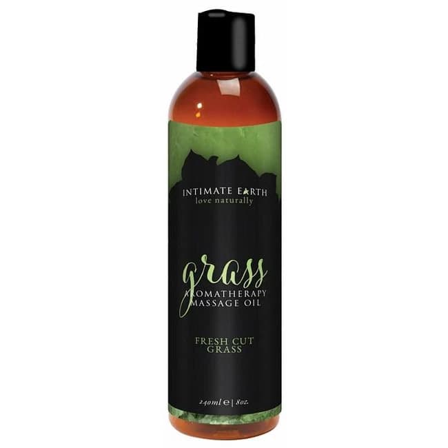 Intimate Earth Grass Massage Oil 8oz - Image 1