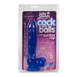 Jelly Cock & Balls Suction Cup Blue, image 2