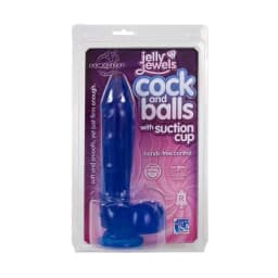 Jelly Cock & Balls Suction Cup Blue, image 3