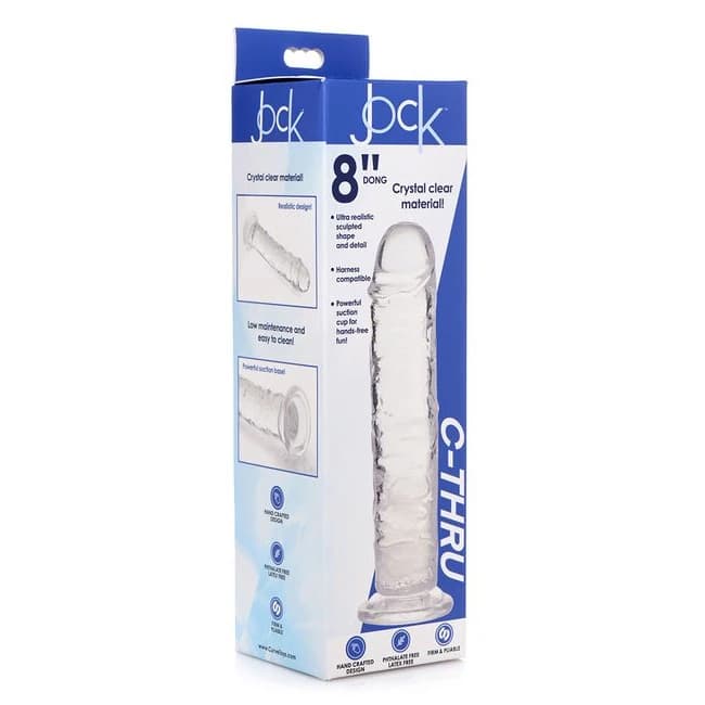 Jock C-thru 8in Clear Dildo Tpe - Image 4