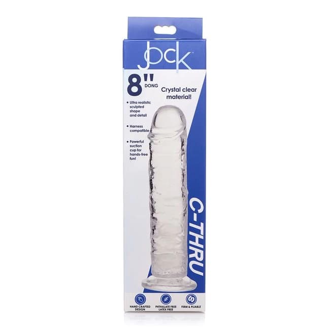 Jock C-thru 8in Clear Dildo Tpe - Image 5