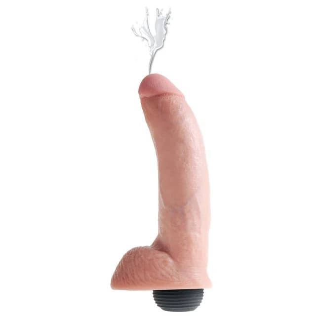 KING COCK 9 IN SQUIRTING COCK W/ BALLS LIGHT  - Image 1