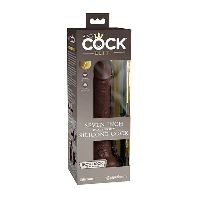 KING COCK ELITE 7 IN DUAL DENSITY BROWN  - Image 1