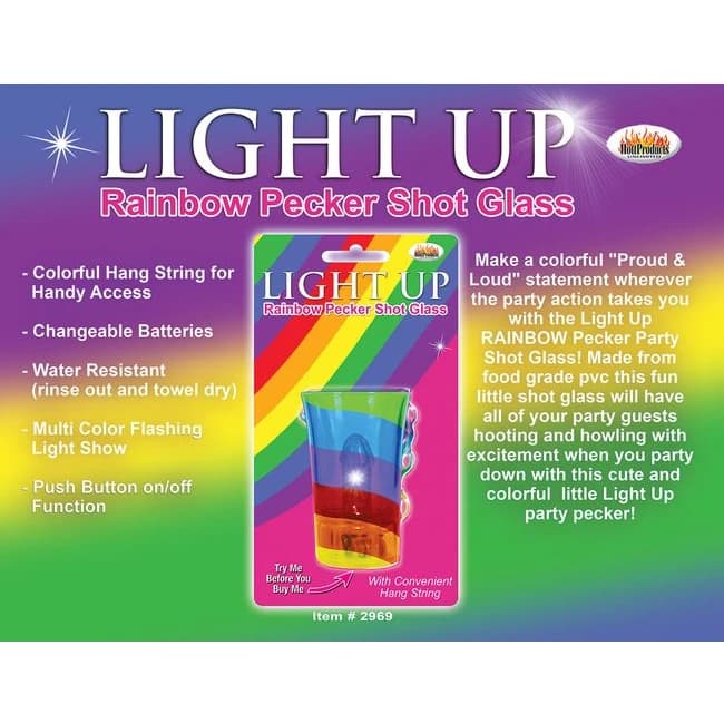 Light Up Rainbow Pecker Shot Glass - Image 1