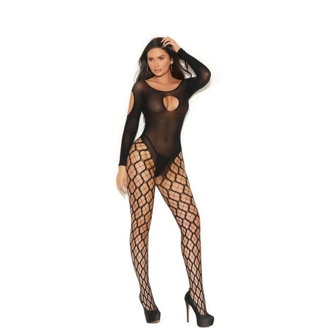 Long Sleeve Bodystocking Black O/s - Image 1
