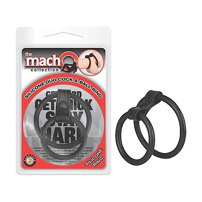 Macho Silicone Duo Cock & Ball Ring - Image 1