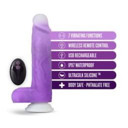 Neo Elite Encore 8 Vibrating Dildo Purple " - Image 3